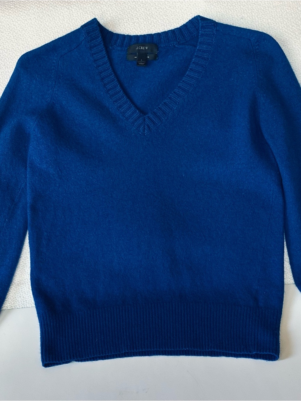 J.Crew Women’s Small Blue Wool Cashmere Blend V-Neck Sweater